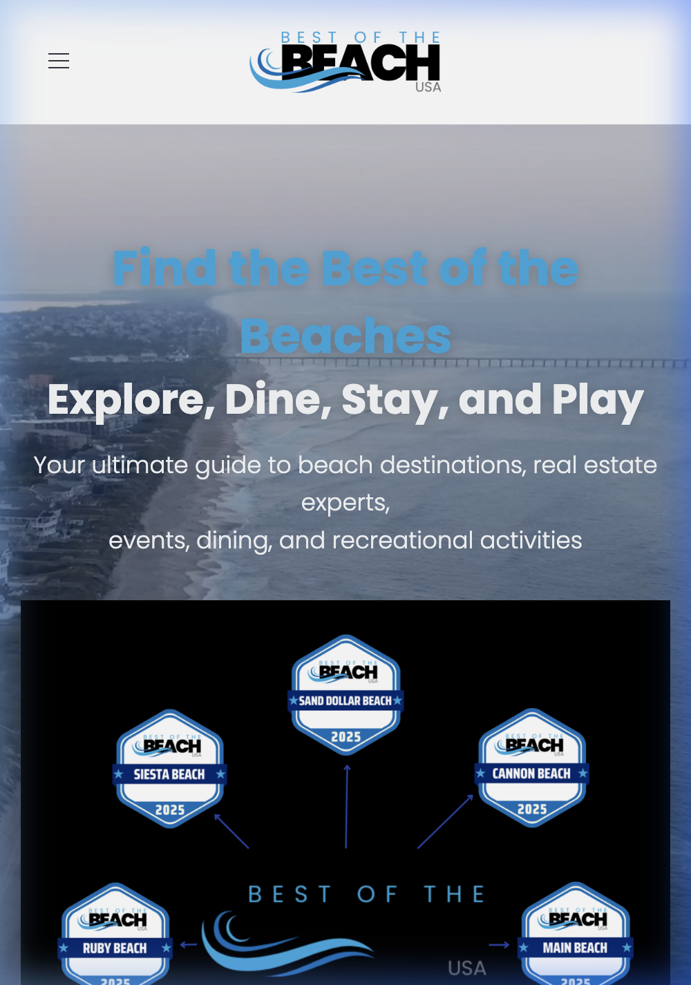 Best of the Beach USA Homepage Screenshot